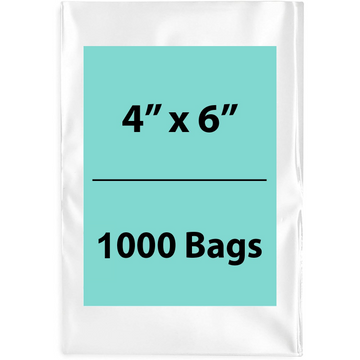4X6 inches Clear Flat Poly Bags 1.25Mil Open Top (LDPE)